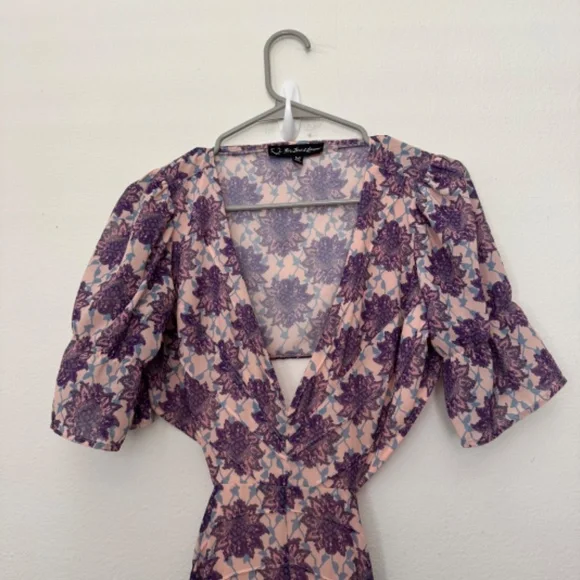 For Love & Lemons Clover Maxi Dress in Lilac Print M - Picture 8 of 11